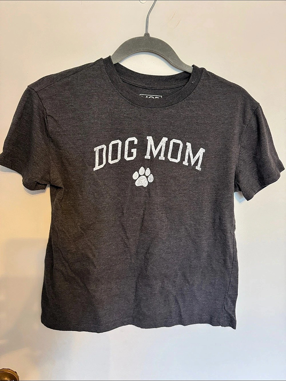 Modern Lux Dog Mom Graphic Tee Gray XS